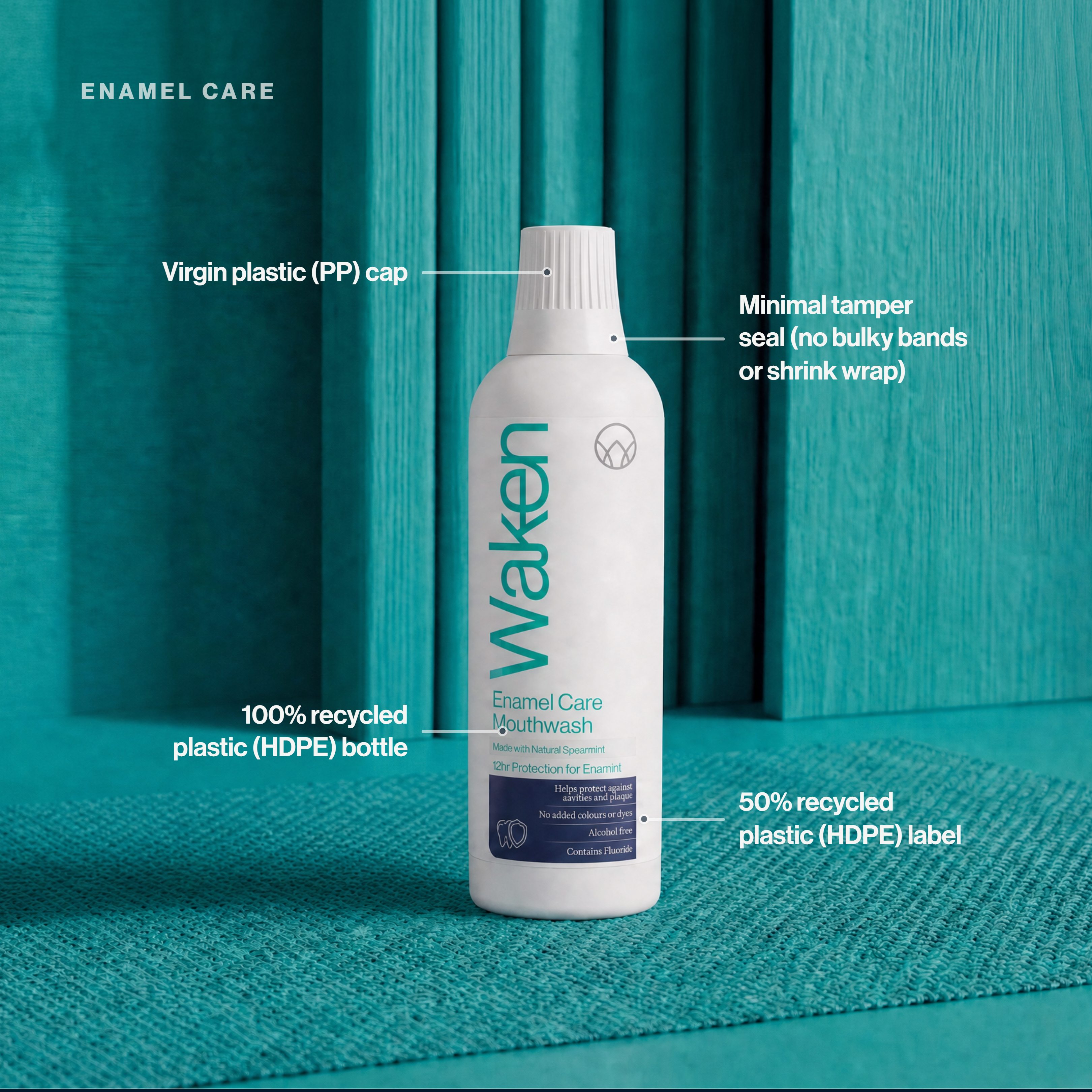 Waken Enamel Care Mouthwash 500ml
