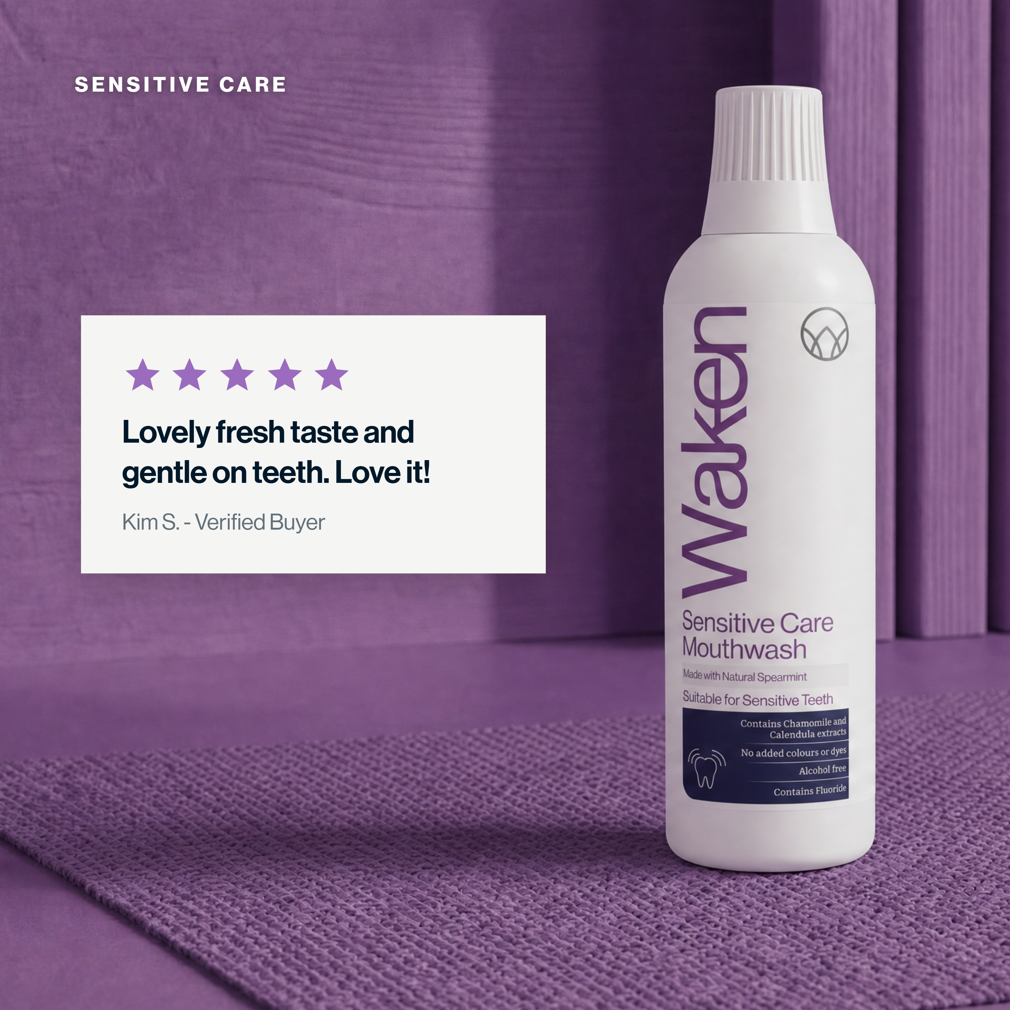 Waken Sensitive Care Mouthwash 500ml