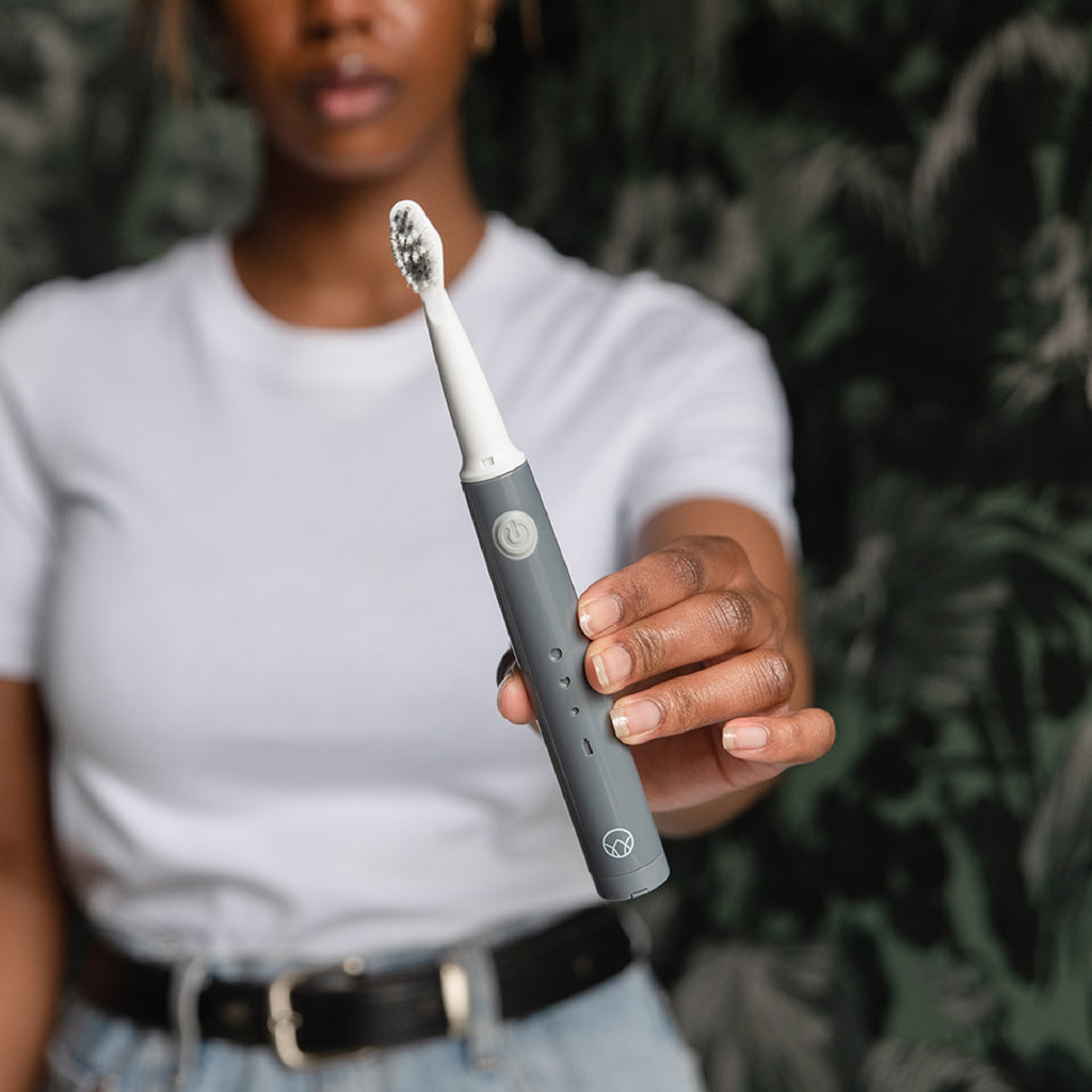 Waken Sonic Toothbrush in Graphite Grey, three cleaning modes, recycled-plastic handle