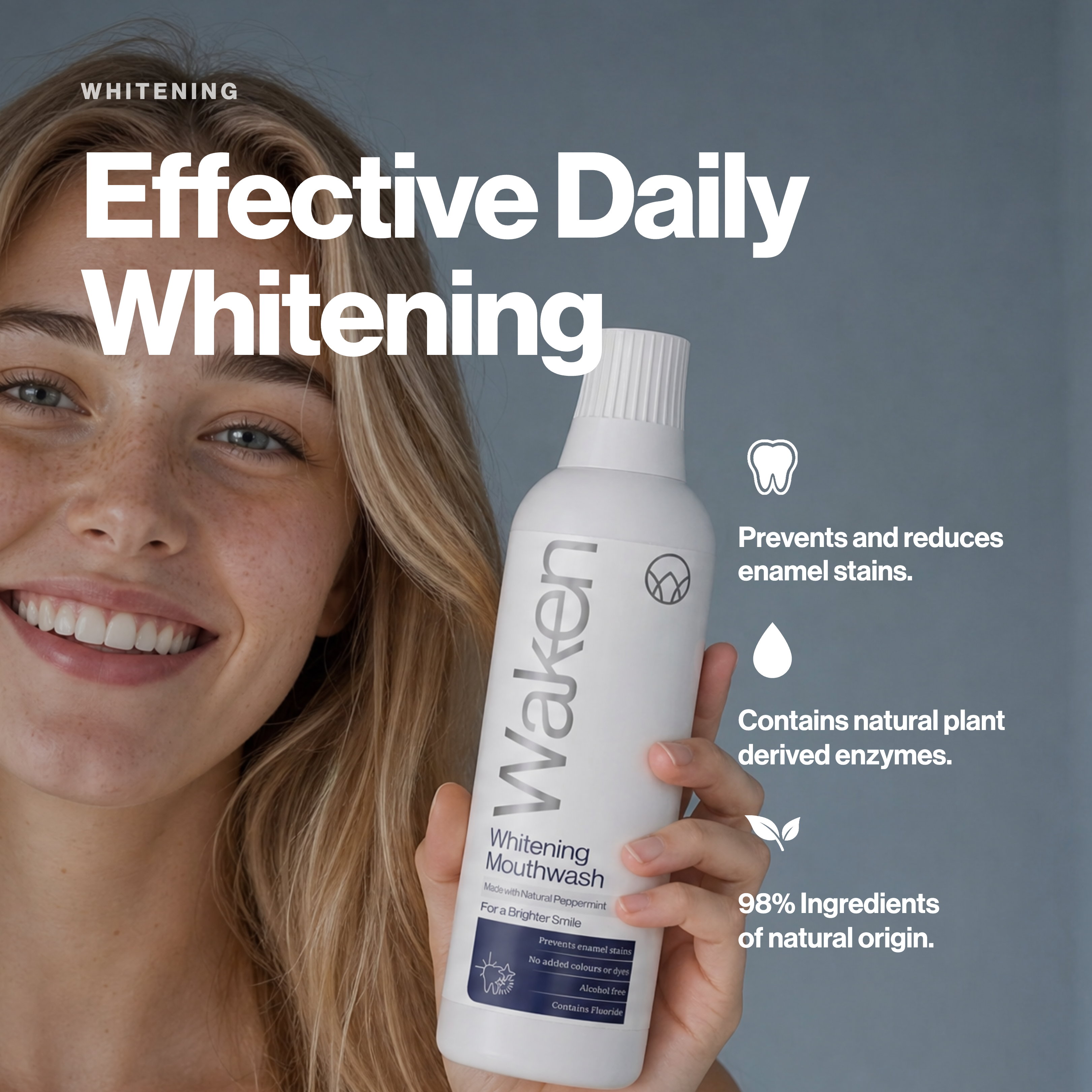 Waken Whitening Mouthwash 500ml