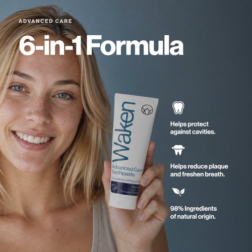 6-in-1 formula. Waken Advanced Care Toothpaste helps protect against cavities and reduce plaque